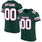 Custom Green White-Pink Mesh Authentic Football Jersey photo 1