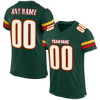 Custom Green White-Red Mesh Authentic Football Jersey