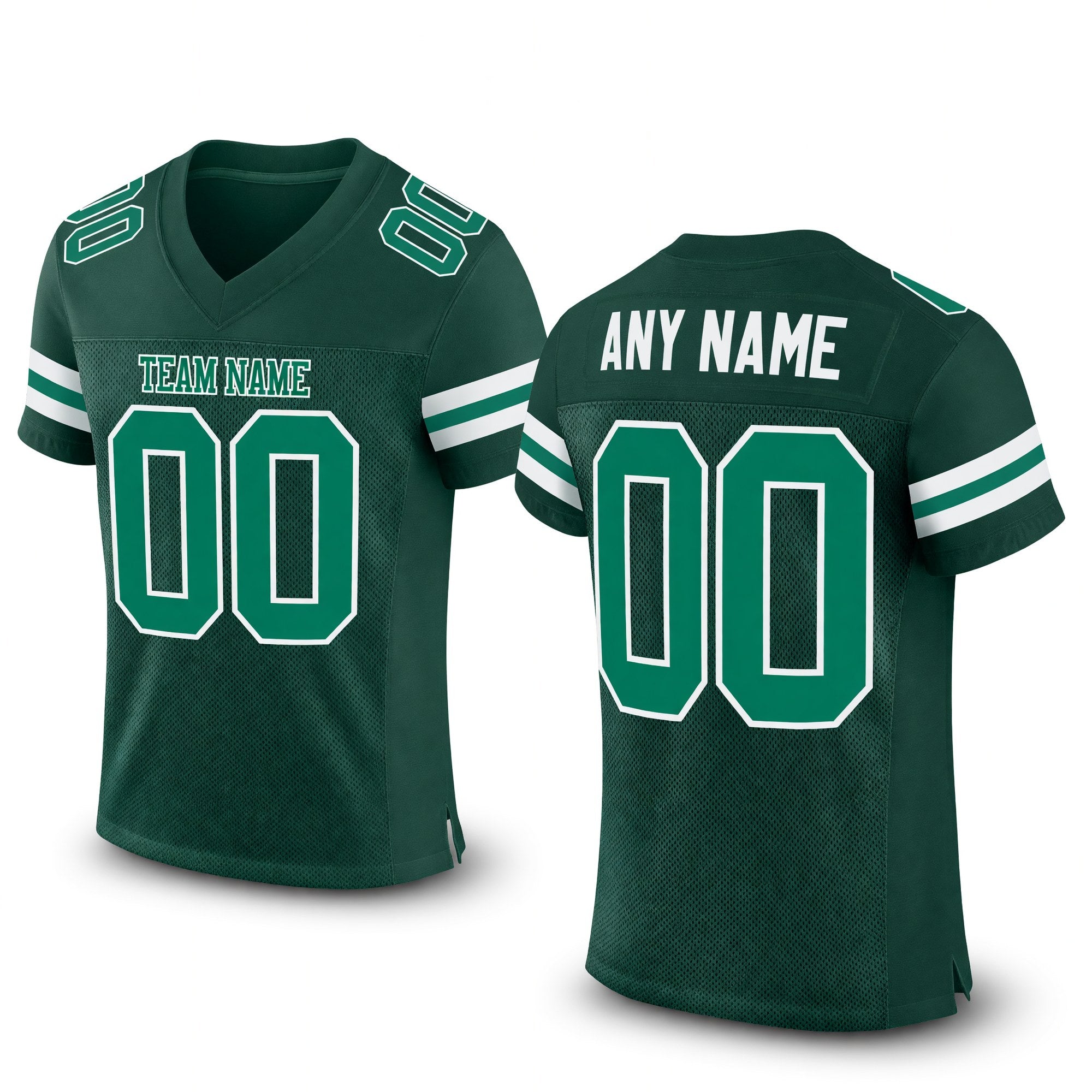 Custom Green Kelly Green-White Mesh Authentic Football Jersey