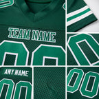 Custom Green Kelly Green-White Mesh Authentic Football Jersey detail