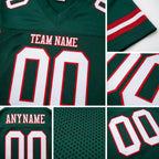 Custom Green White-Red Mesh Authentic Football Jersey detail