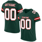 Custom Green White-Red Mesh Authentic Football Jersey photo 1