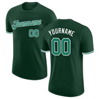 Custom Green Kelly Green-White Performance T-Shirt