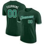 Custom Green Kelly Green-White Performance T-Shirt photo 1