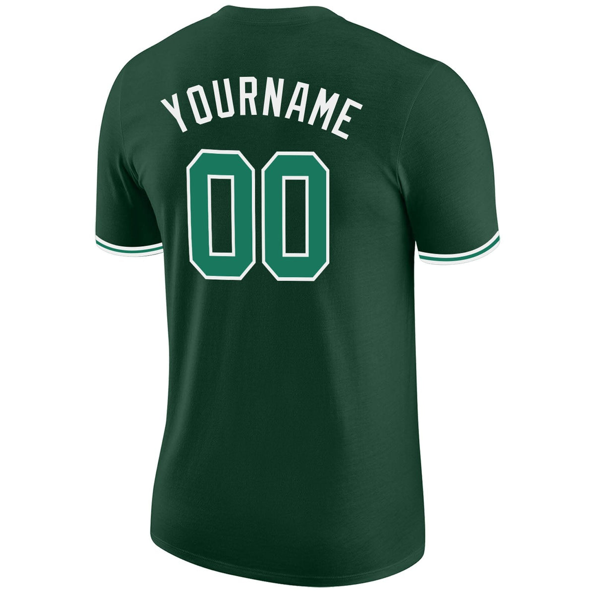 Custom Green Kelly Green-White Performance T-Shirt photo 5