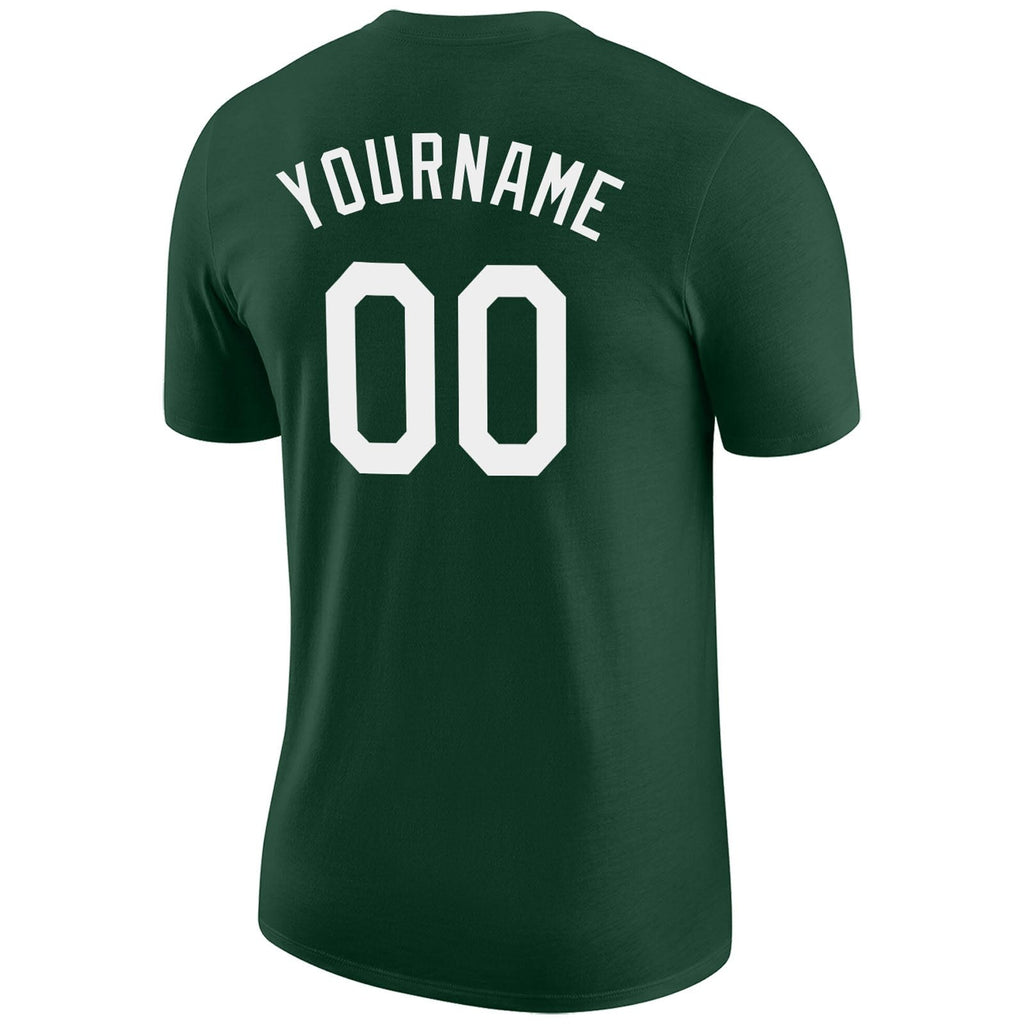 Custom Green White-Gold Performance T-Shirt photo 5
