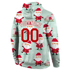 Custom Stitched Green Red-White Christmas 3D Sports Pullover Sweatshirt Hoodie photo 3