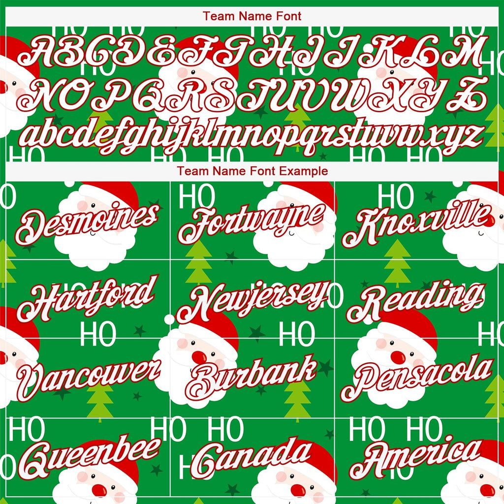 Custom Green Red-White Christmas 3D Performance T-Shirt photo 2