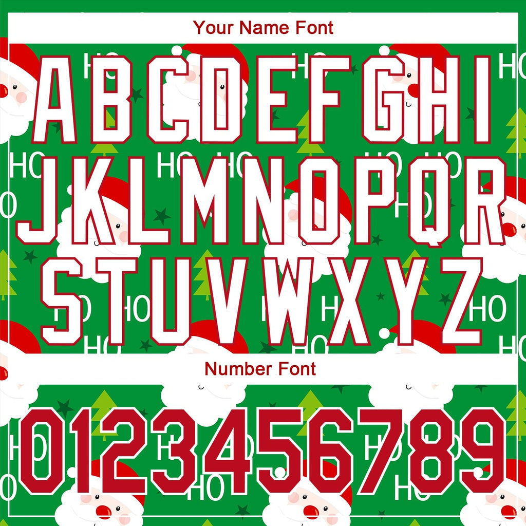 Custom Green Red-White Christmas 3D Performance T-Shirt photo 3