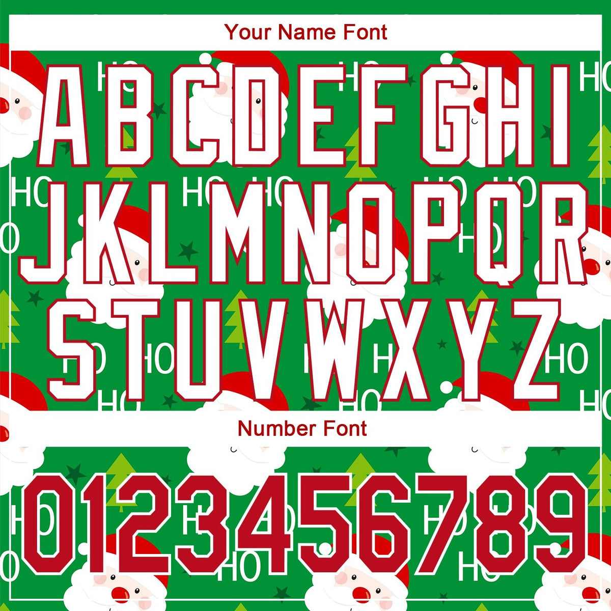 Custom Green Red-White Christmas 3D Performance T-Shirt photo 3