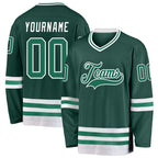 Custom Green Kelly Green-White Hockey Jersey photo 1