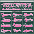 Custom Green Pink-White Hockey Jersey photo 3