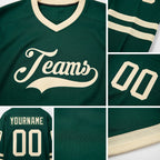 Custom Green Cream Hockey Jersey detail