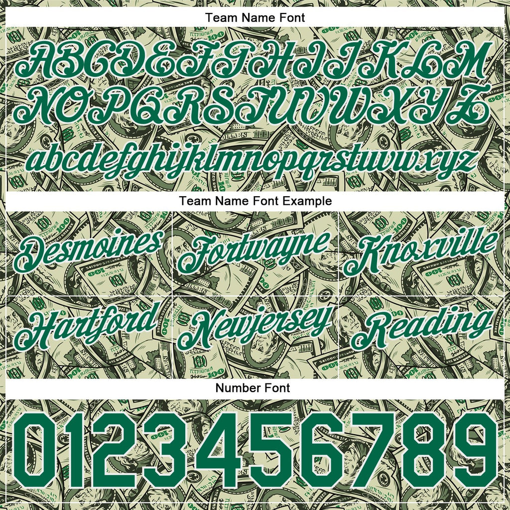 Custom Green Kelly Green-White 3D Pattern Design Dollar Authentic Basketball Shorts photo 2