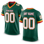 Custom Green White-Red Mesh Authentic Throwback Football Jersey