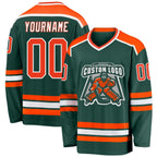 Custom Green Orange-White Hockey Jersey photo 1