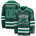 Custom Green Kelly Green-White Hockey Jersey photo 1