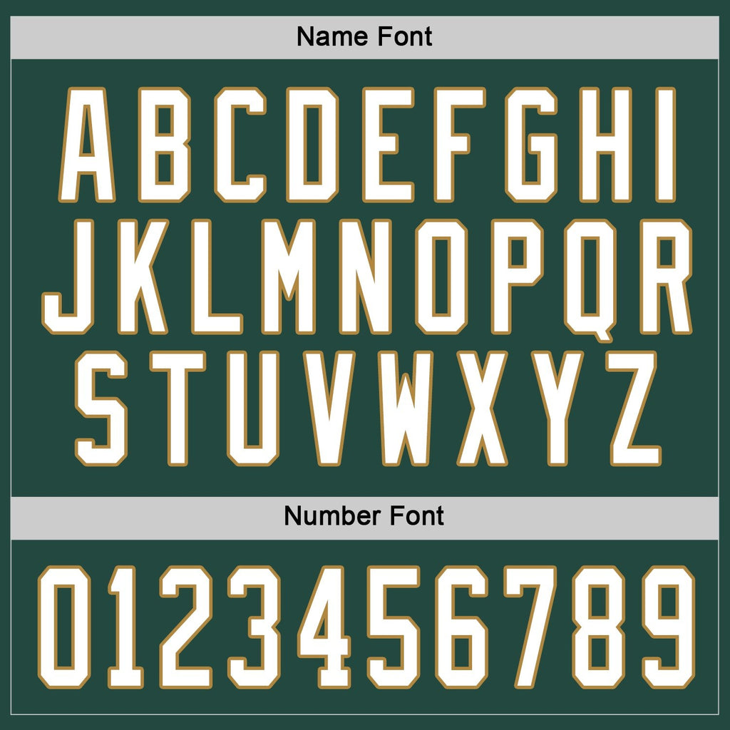 Custom Green White-Old Gold Hockey Jersey photo 4