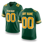Custom Green Gold-White Mesh Authentic Football Jersey