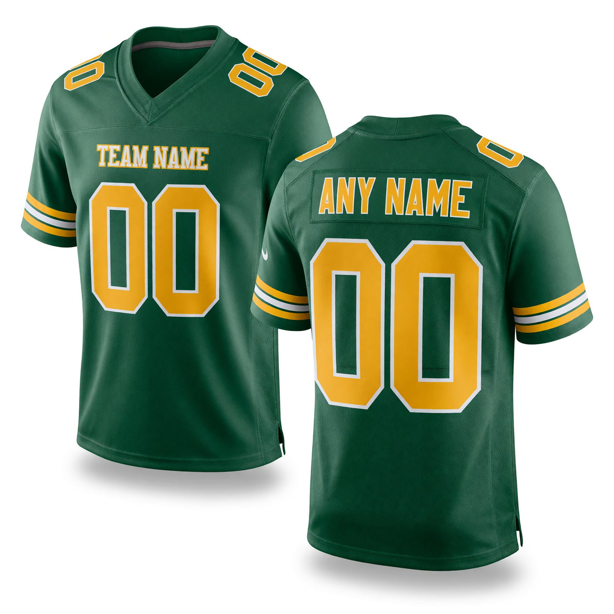 Custom Green Gold-White Mesh Authentic Football Jersey