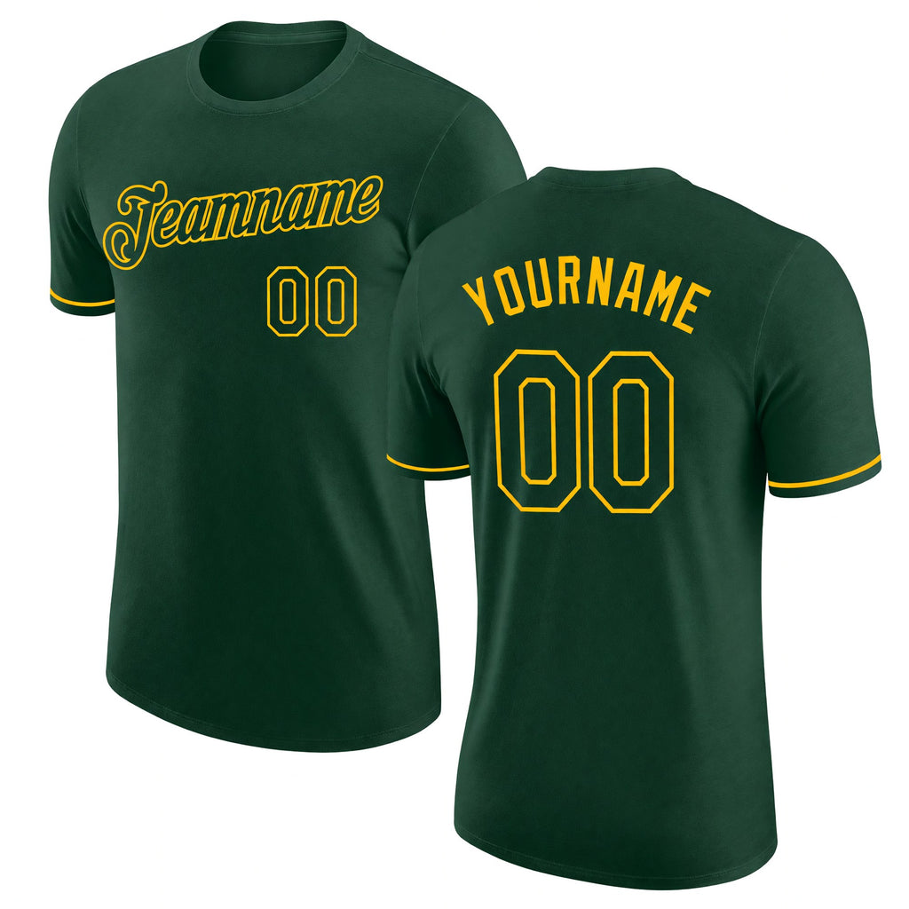 Custom Green Green-Gold Performance T-Shirt