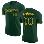 Custom Green Green-Gold Performance T-Shirt