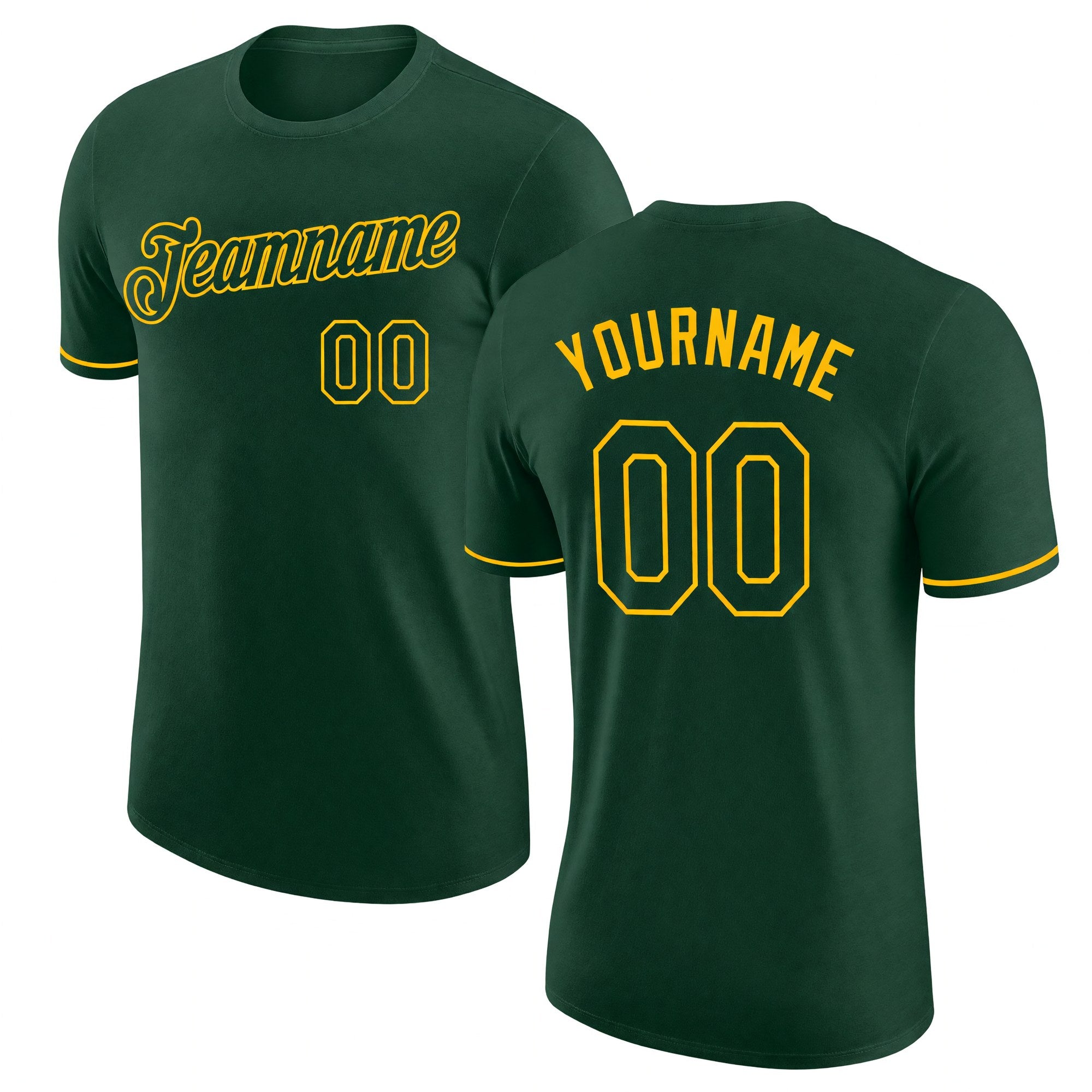 Custom Green Green-Gold Performance T-Shirt
