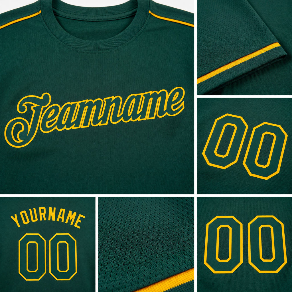 Custom Green Green-Gold Performance T-Shirt detail