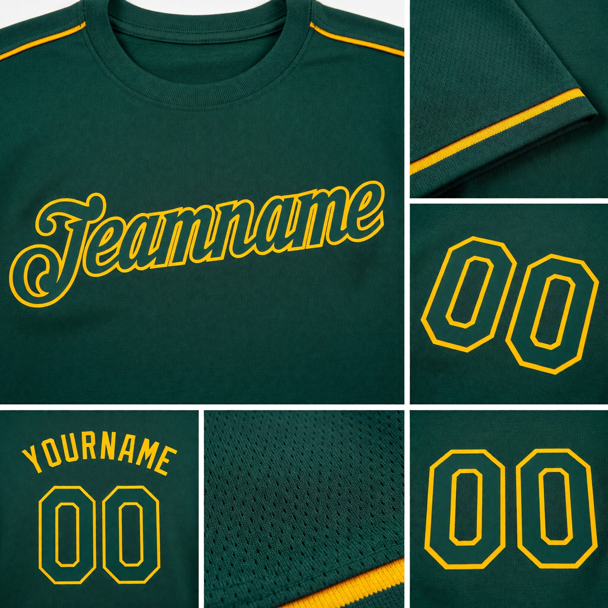 Custom Green Green-Gold Performance T-Shirt detail