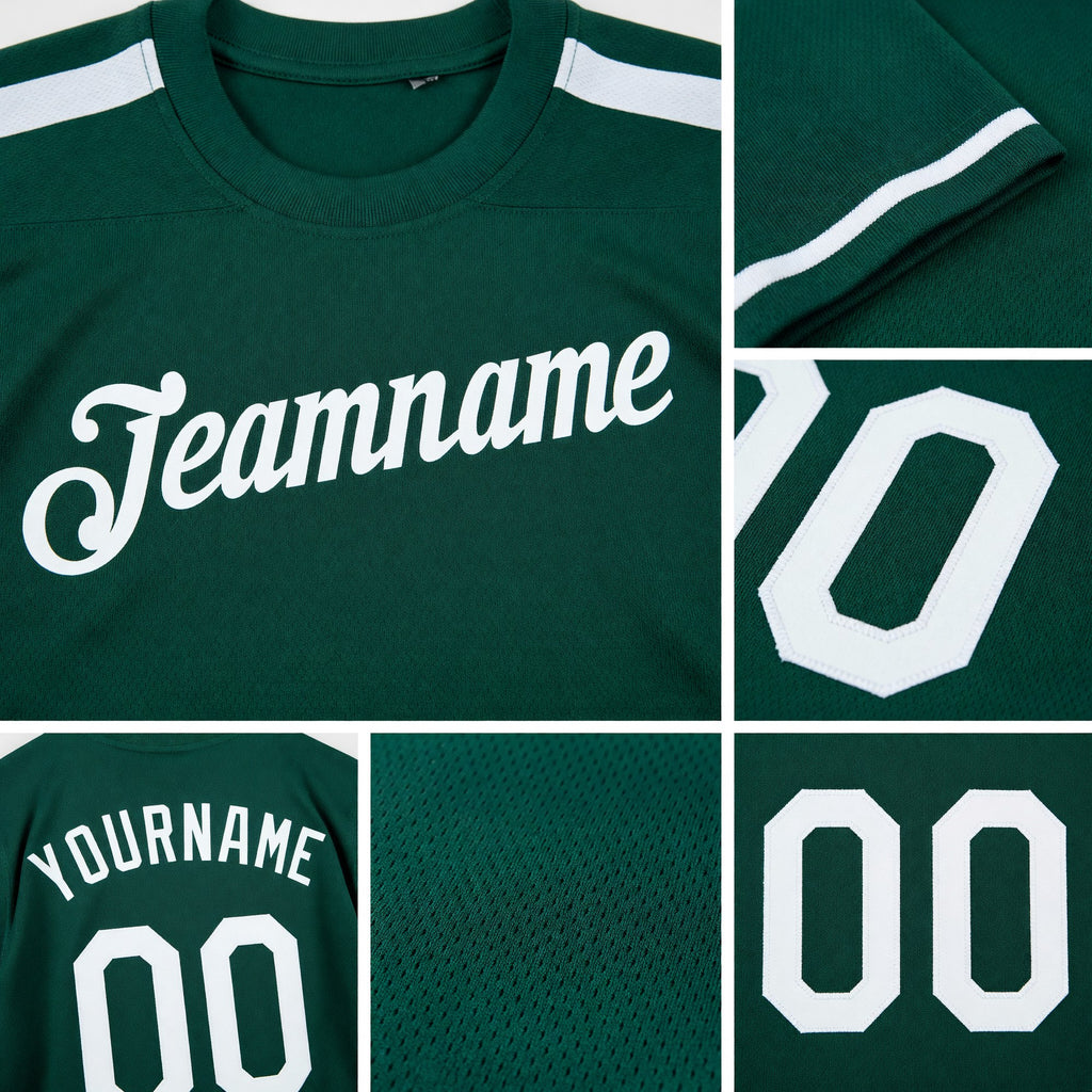 Custom Green White Performance T-Shirt detail