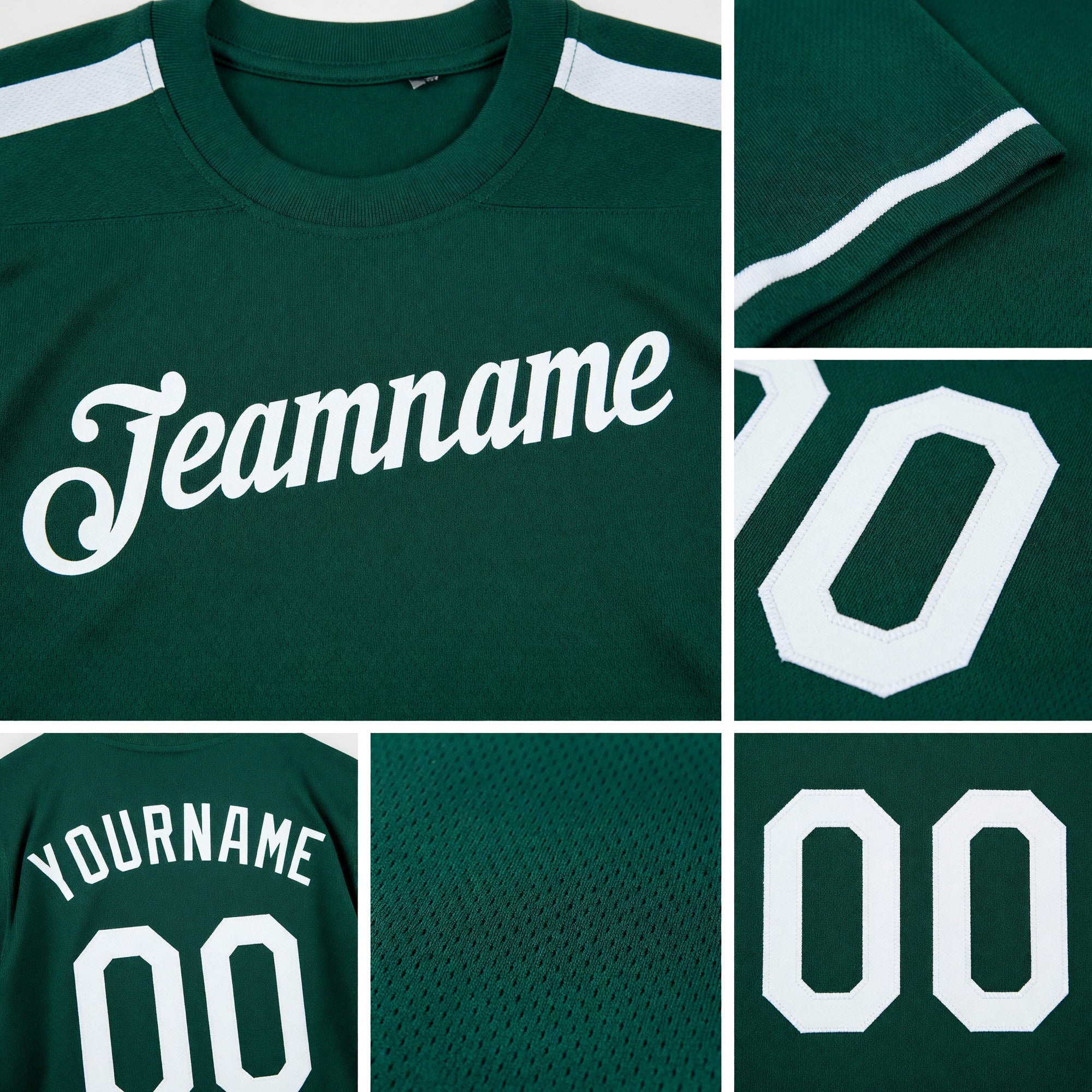 Custom Green White Performance T-Shirt detail