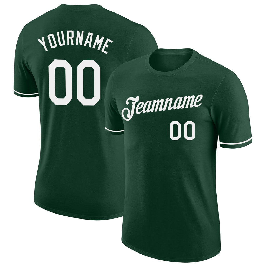 Custom Green White Performance T-Shirt photo 1