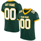 Custom Green White-Gold Mesh Authentic Football Jersey photo 1