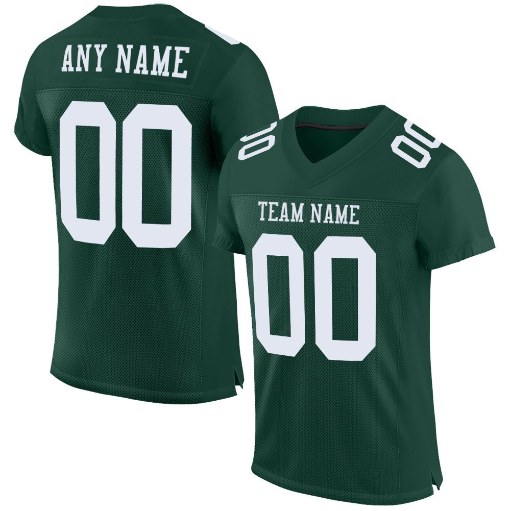 Custom Green White Mesh Authentic Football Jersey photo 1