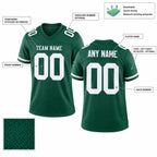 Custom Green Mesh Authentic Football Jersey with White Lettering customization guide