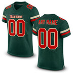 Custom Green Red-Cream Mesh Authentic Football Jersey