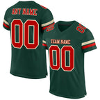 Custom Green Red-Cream Mesh Authentic Football Jersey photo 1