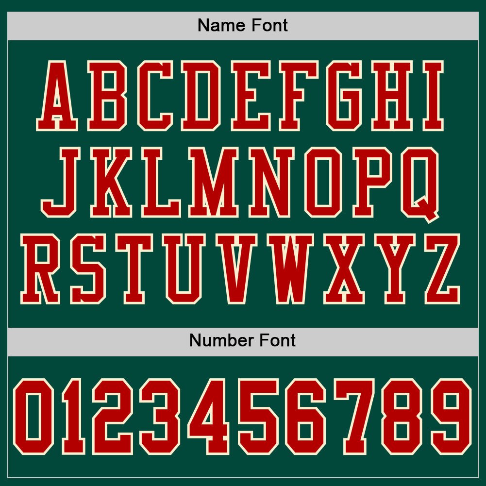 Custom Green Red-Cream Mesh Authentic Football Jersey photo 3