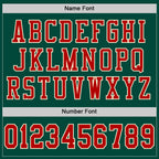 Custom Green Red-Cream Mesh Authentic Football Jersey photo 3