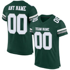 Custom Green White-Gray Mesh Authentic Football Jersey photo 1