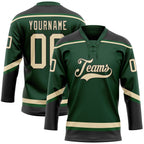 Custom Green City Cream-Black Hockey Lace Neck Jersey photo 1