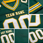Custom Green White-Gold Authentic Football Jersey detail