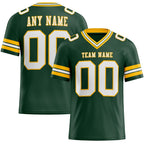 Custom Green White-Gold Authentic Football Jersey photo 1