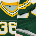 Custom Green White-Gold Authentic Football Jersey photo 2