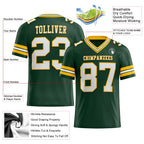Custom Green White-Gold Authentic Football Jersey photo 3