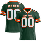 Custom Green White-Orange Authentic Football Jersey photo 1