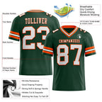 Custom Green White-Orange Authentic Football Jersey photo 2