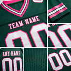 Custom Green White-Pink Authentic Football Jersey detail