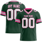 Custom Green White-Pink Authentic Football Jersey photo 1