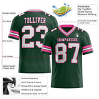 Custom Green White-Pink Authentic Football Jersey photo 2